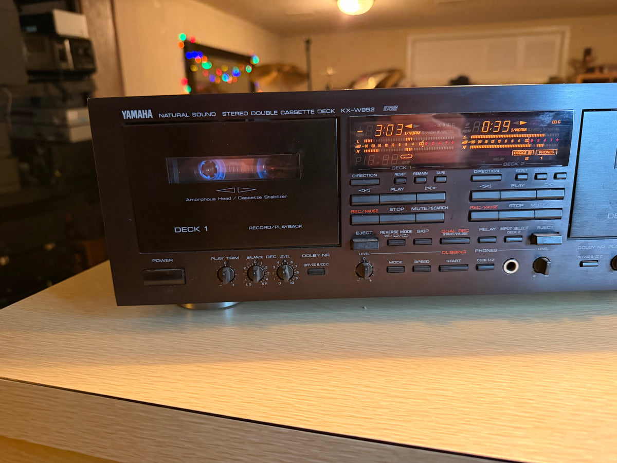 Yamaha KX-W952 Dual Cassette Deck Top Of The Line Fresh Service Very Rare 🔥🎶