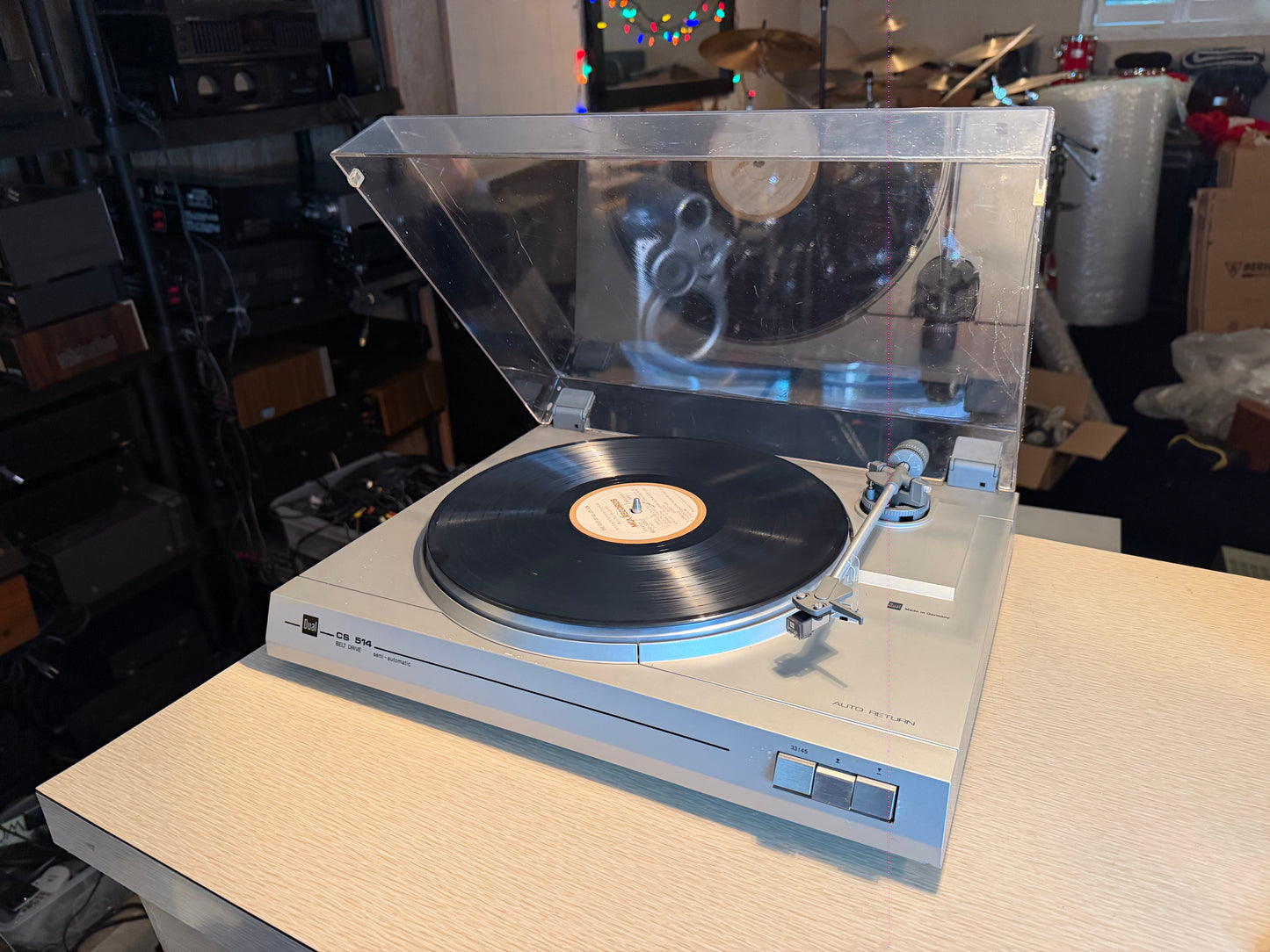 Dual CS 514 Silver Turntable Record Player DN 239 Cartridge Fresh Service Rare!