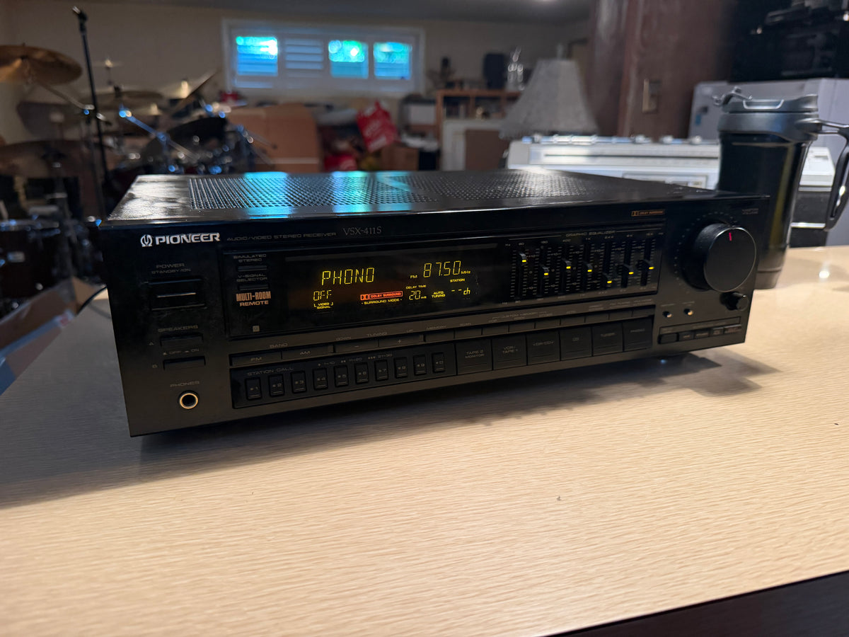 Pioneer VSX-411s Home Theater Receiver 100WPC Equalizer Phono Tested Works Rare!