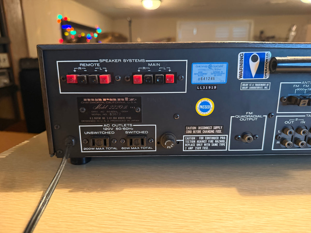 Marantz 2220B Stereophonic Receiver New Bulbs Fresh Servicing Near Mint CND🔥🎶