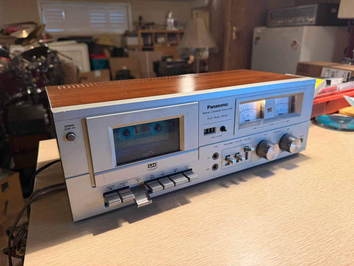 Vintage Panasonic RS-608 Stereo Cassette Tape Deck Player Full Auto Stop Tested!