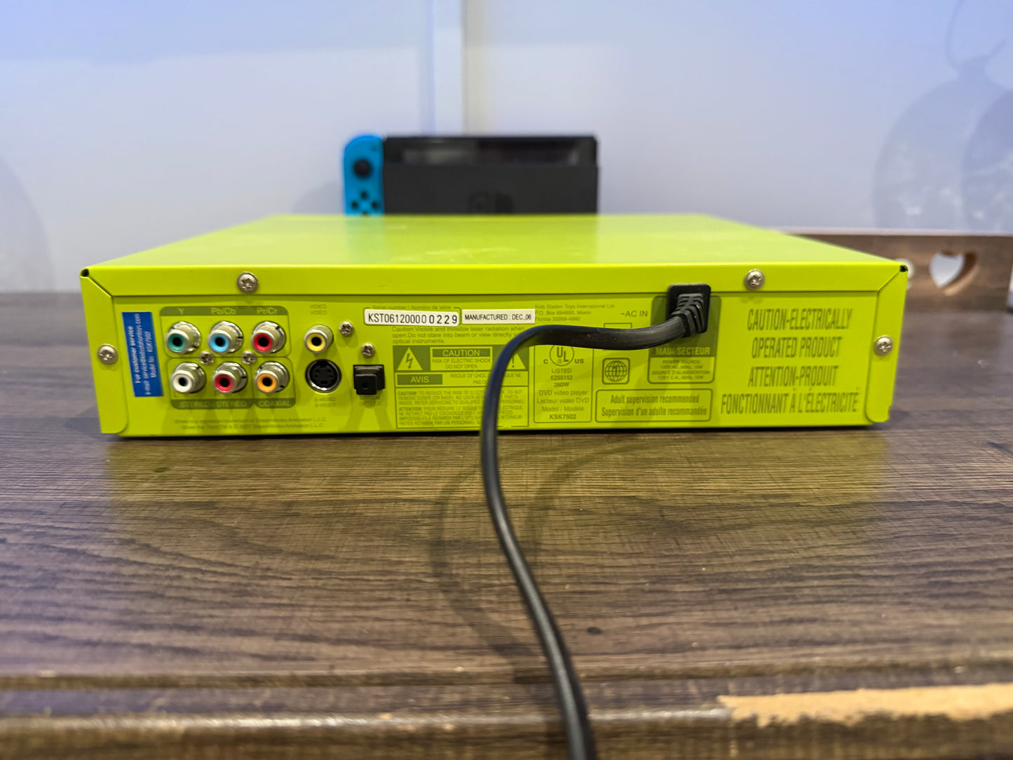 RARE vintage Shrek Kids Station Toy DVD player KSK7502 green working vg