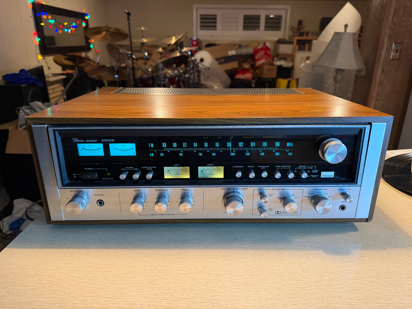 Vintage 1970's Sansui 8080DB Stereo Receiver Full Fresh Service New Bulbs Beauty