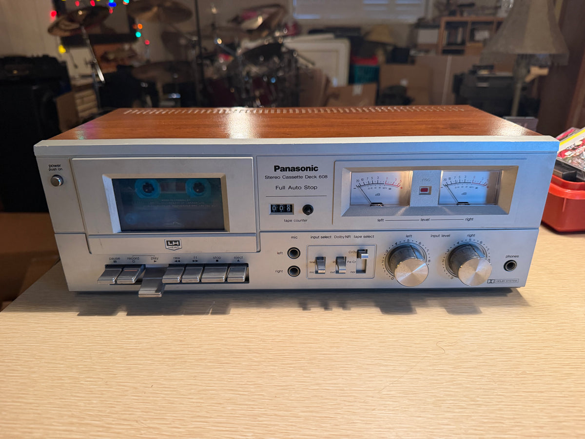 Vintage Panasonic RS-608 Stereo Cassette Tape Deck Player Full Auto Stop Tested!