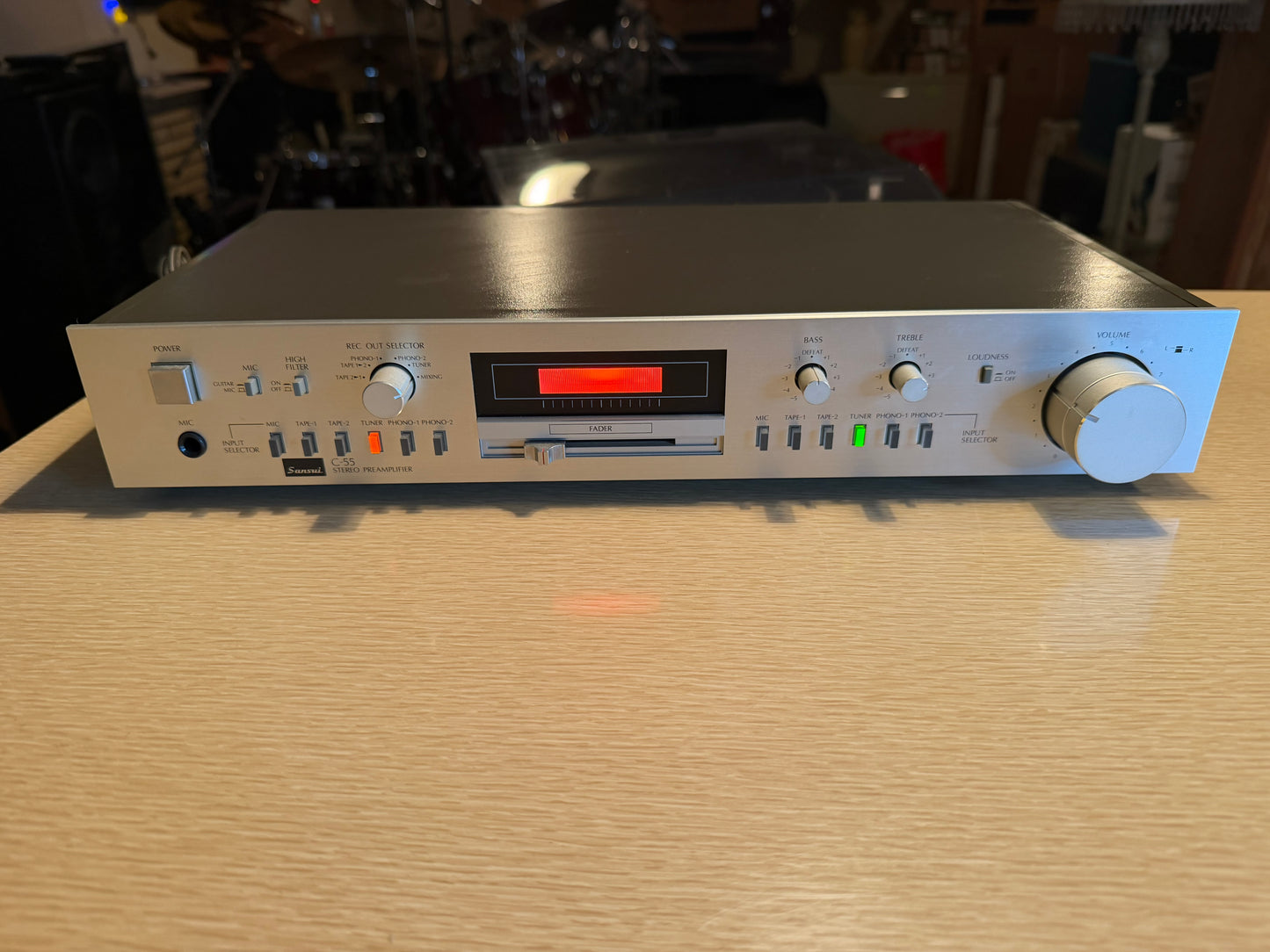 Vintage Sansui C-55 Stereo Preamplifier NEAR MINT FULL FRESH SERVICE RARE GEM💎
