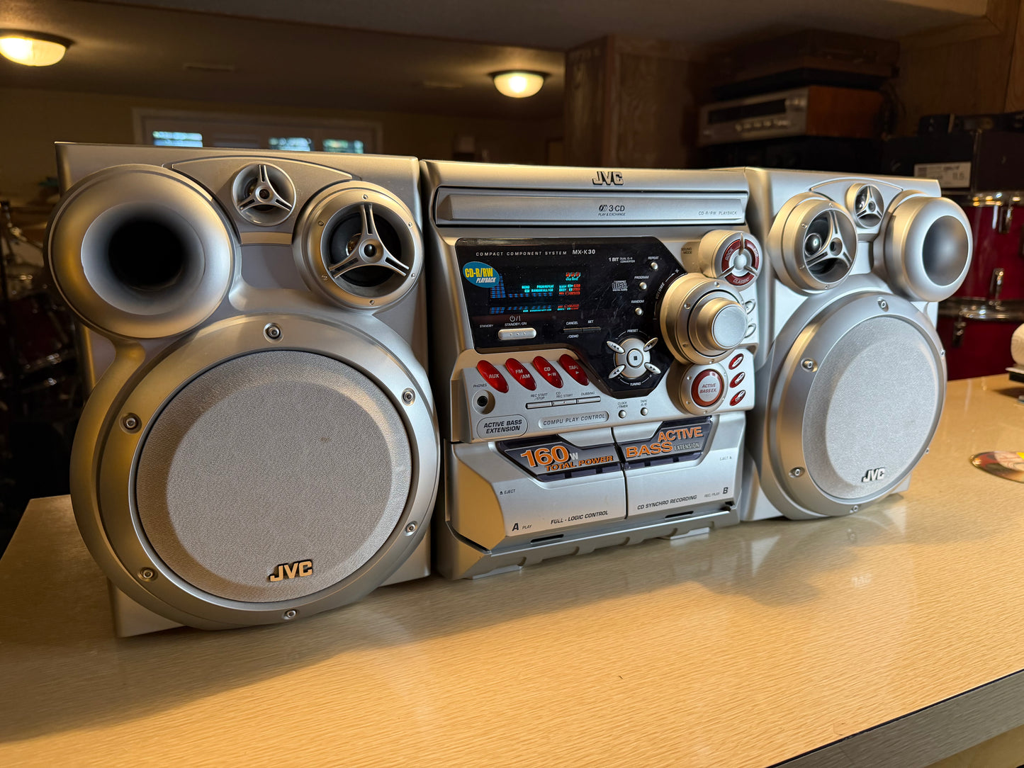 Rare JVC MX-K30 System 3-CD + Cassette Player Stereo All Functions Working Rare!