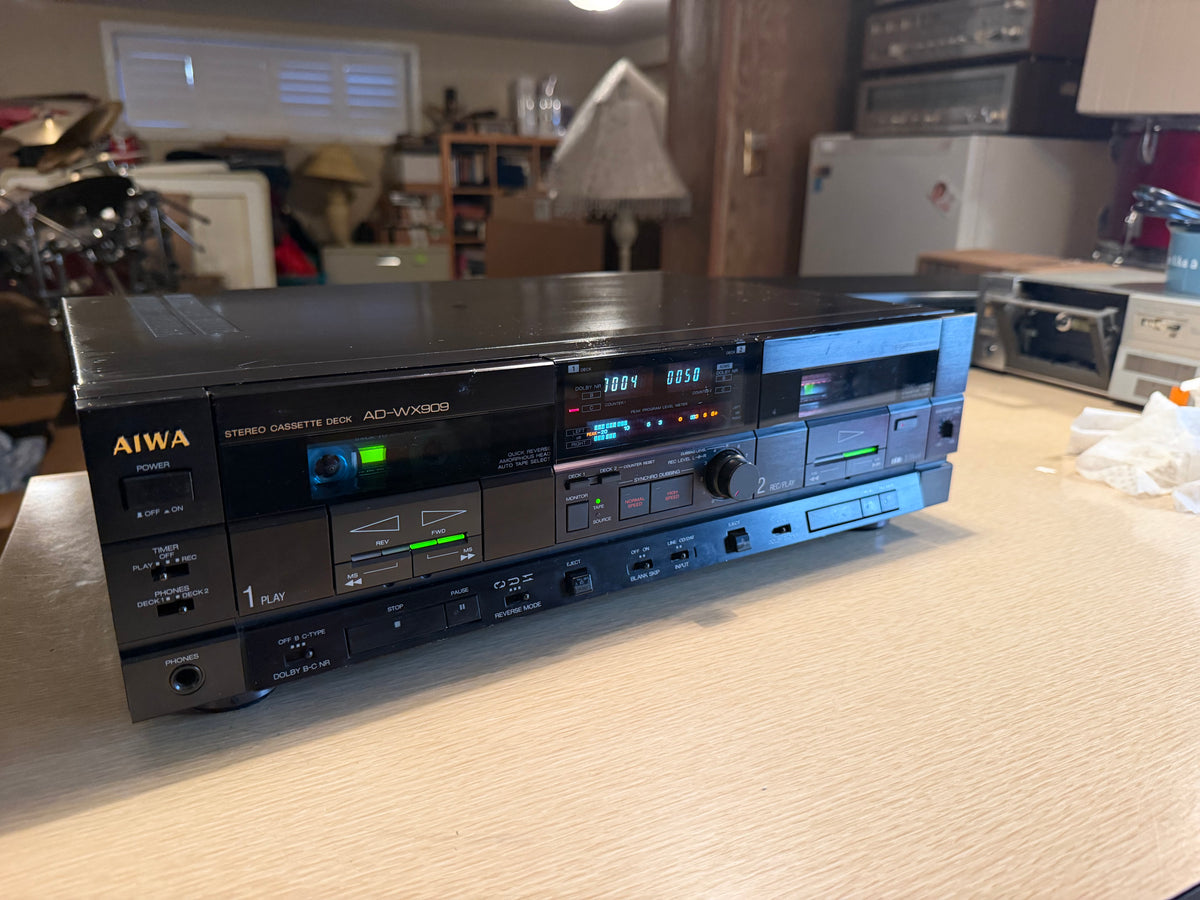 AIWA AD-WX909 Double Cassette Deck Rare 3 Head Hybrid Audiophile Fresh Service🔥