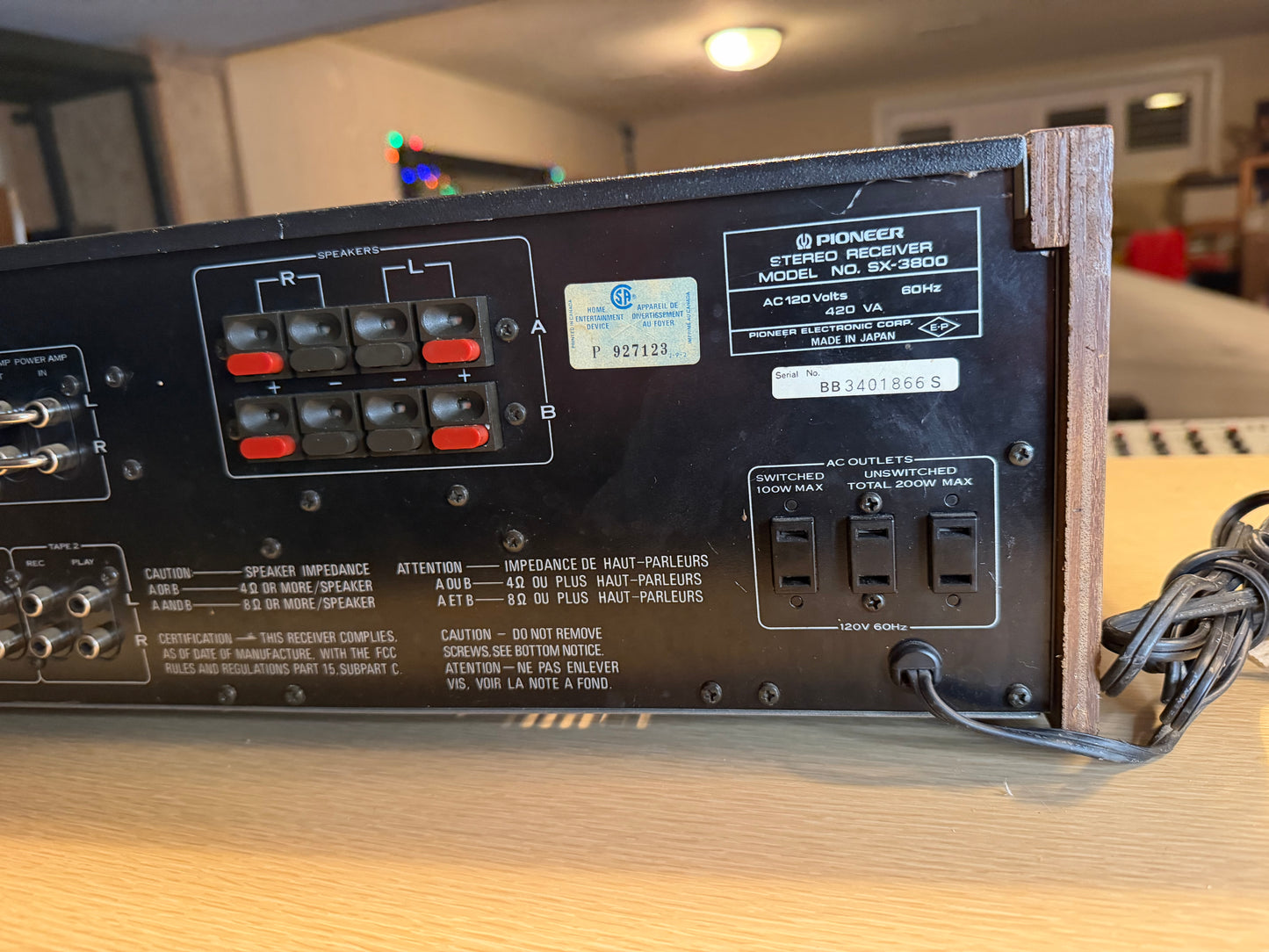 Vintage Pioneer SX-3800 Receiver Amplifier Beautiful Shape Full FRESH Servicing!