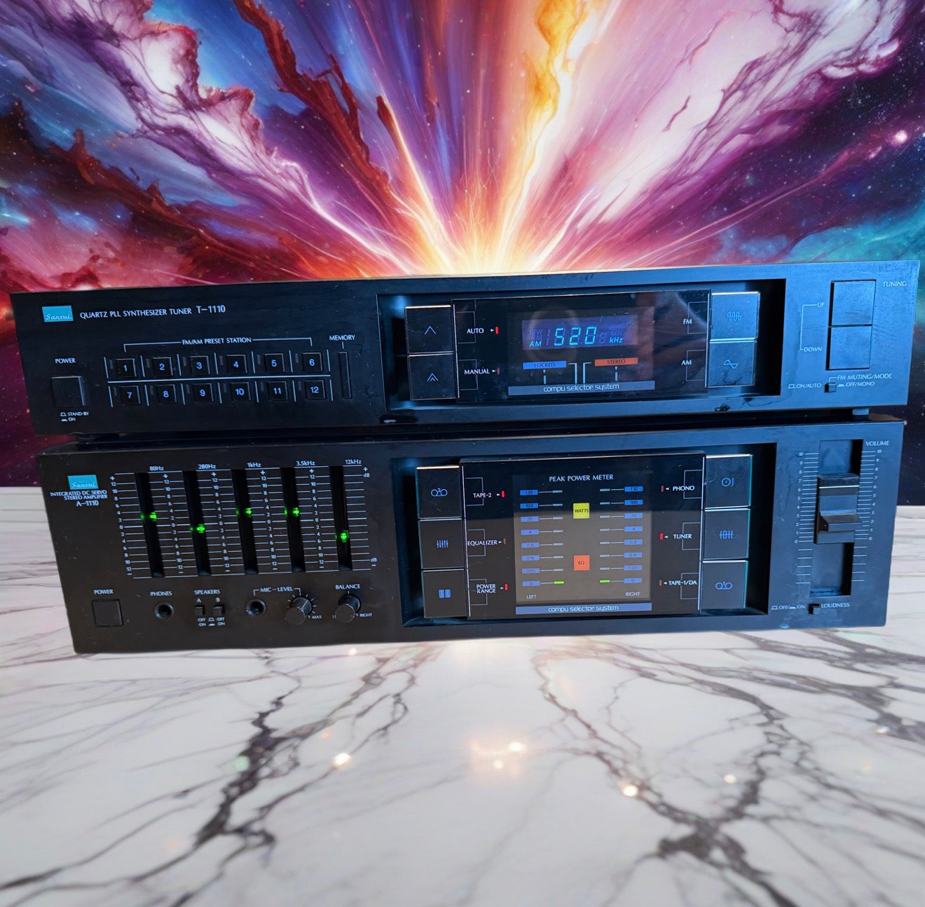 Sansui A-1110 Integrated DC Servo Stereo Amplifier & T-1110 Tuner Tested V Rare!