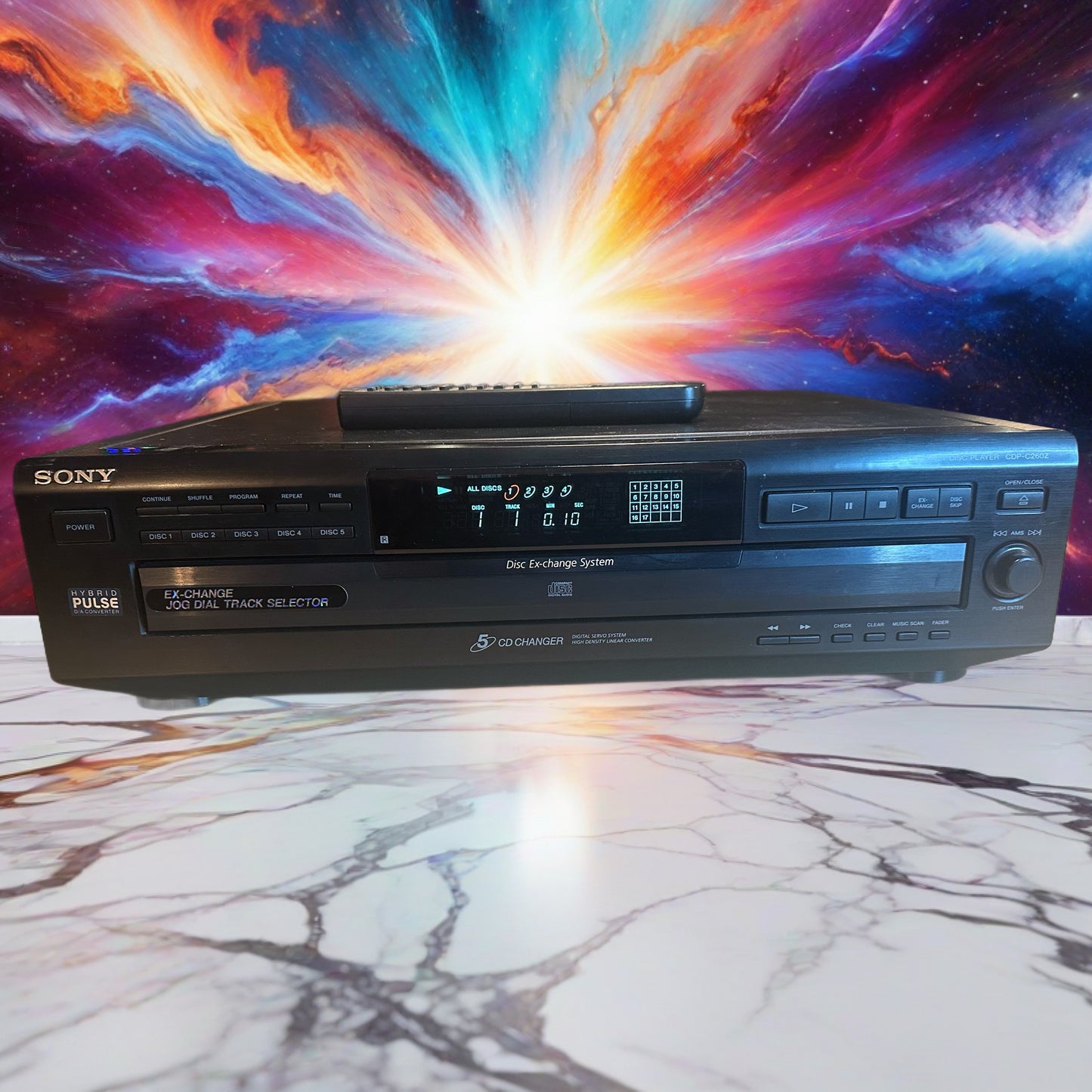 Sony 5-Disc Changer CD Player CDP-C260Z Vintage Carousel + Remote