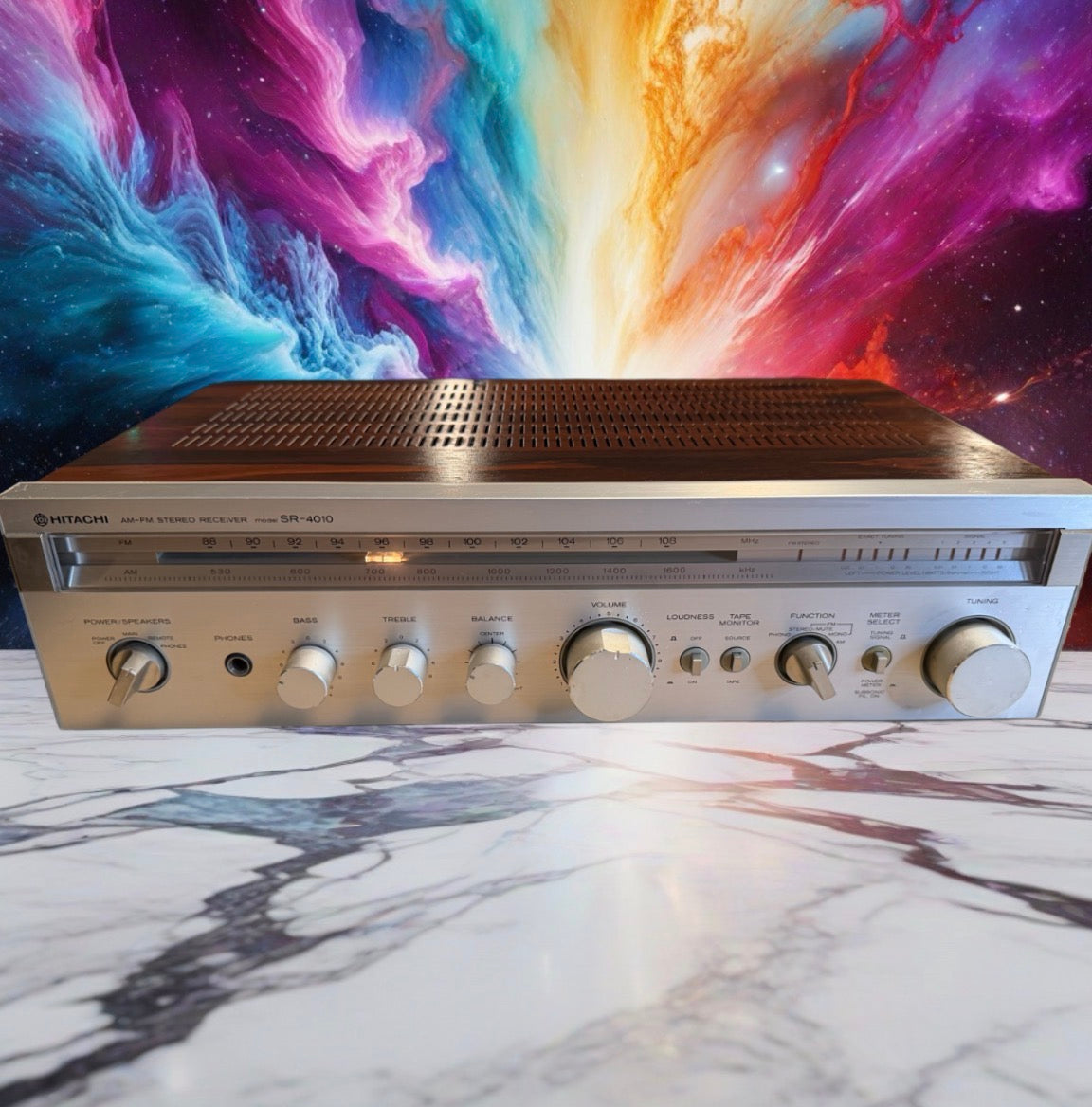 HITACHI Stereo Receiver SR-4010 Class G AMP Radio Vintage 55WPC Serviced RARE🔥