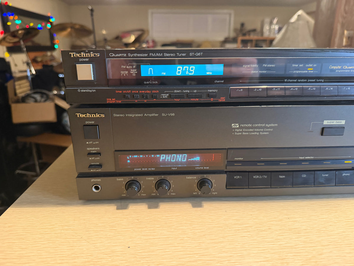 Vintage 1980s TECHNICS Stereo Amplifier SU-V98 + Tuner ST-G6T Serviced Beauty🎶