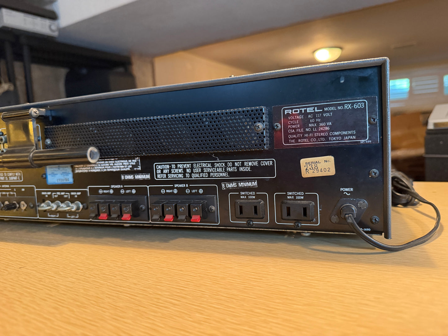 Rotel RX-603 AM/FM Stereo Tuner Amplifier Receiver-Fully Serviced/Recapped Beaut