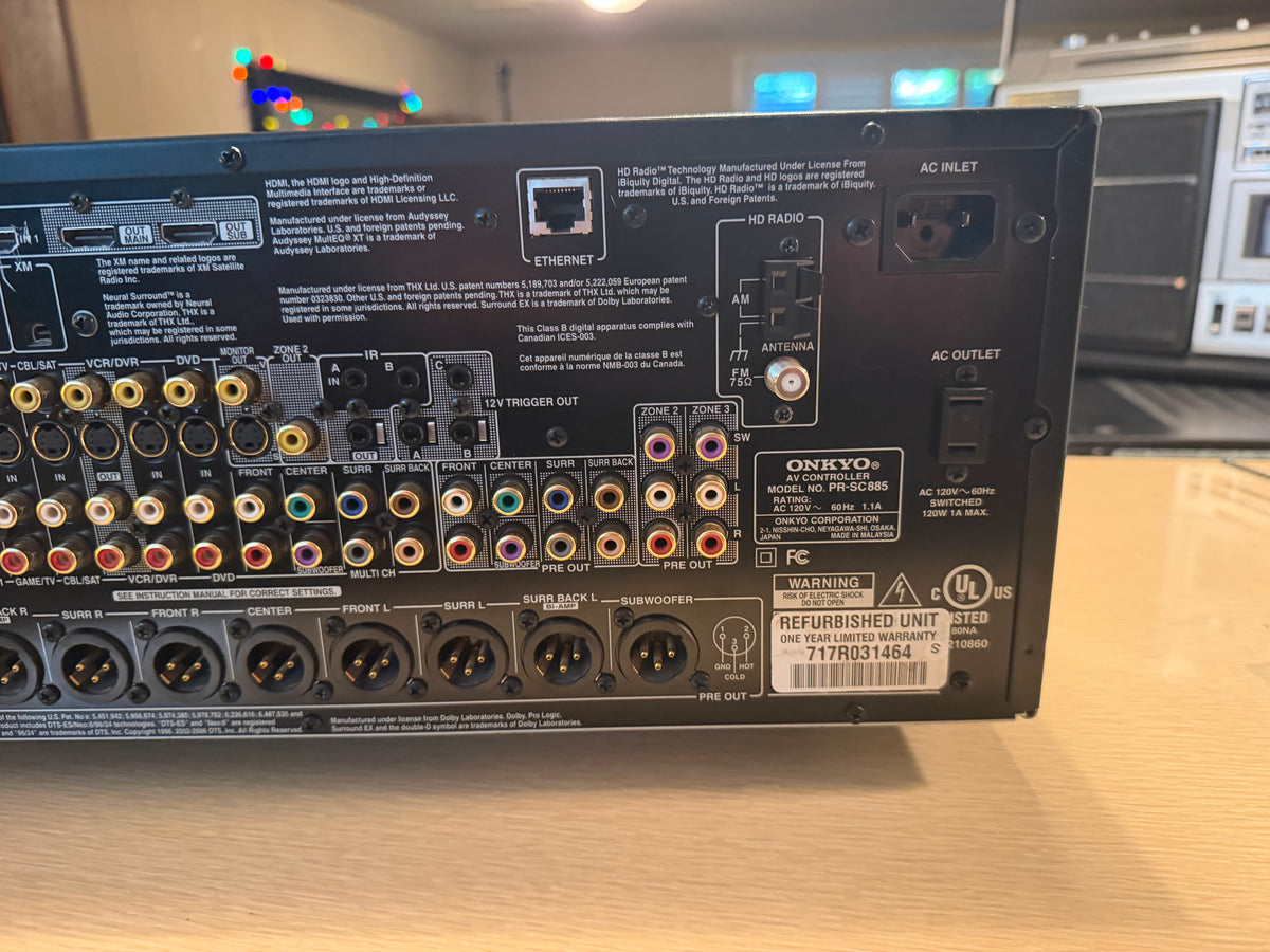 Onkyo Pro PR-SC885 High-Performance 7.1-Ch AV Preamp Fresh Service Remote Bundle