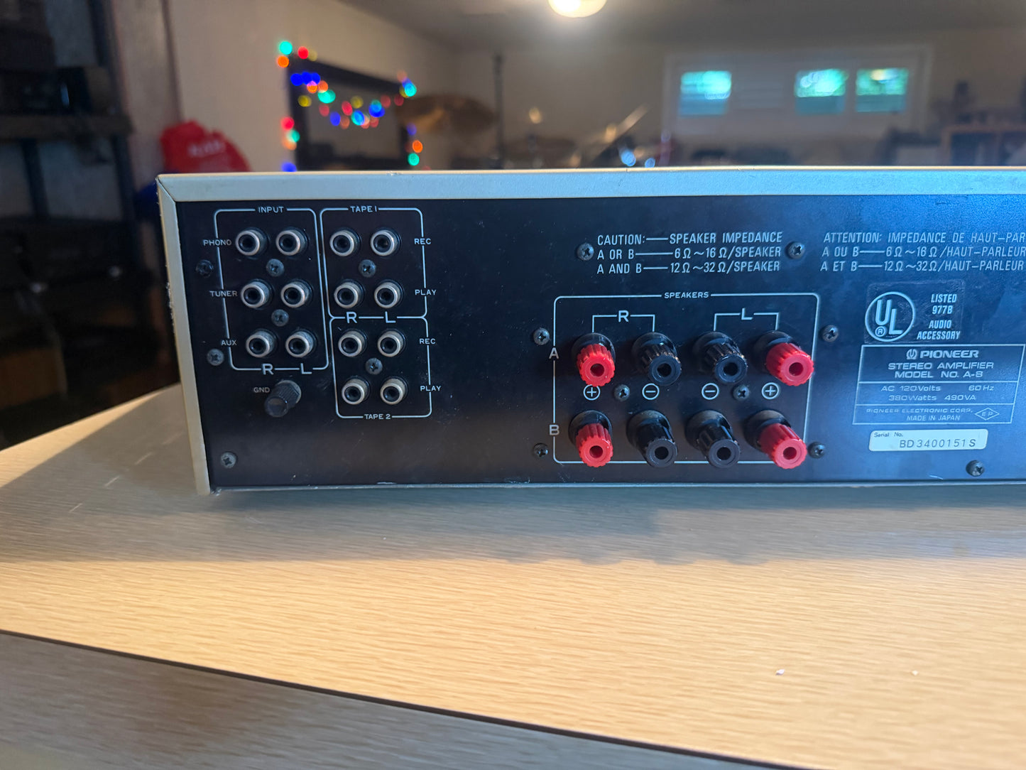 Vintage Pioneer A-8 Stereo Non Switching Amplifier Gold Champagne Fresh Service!