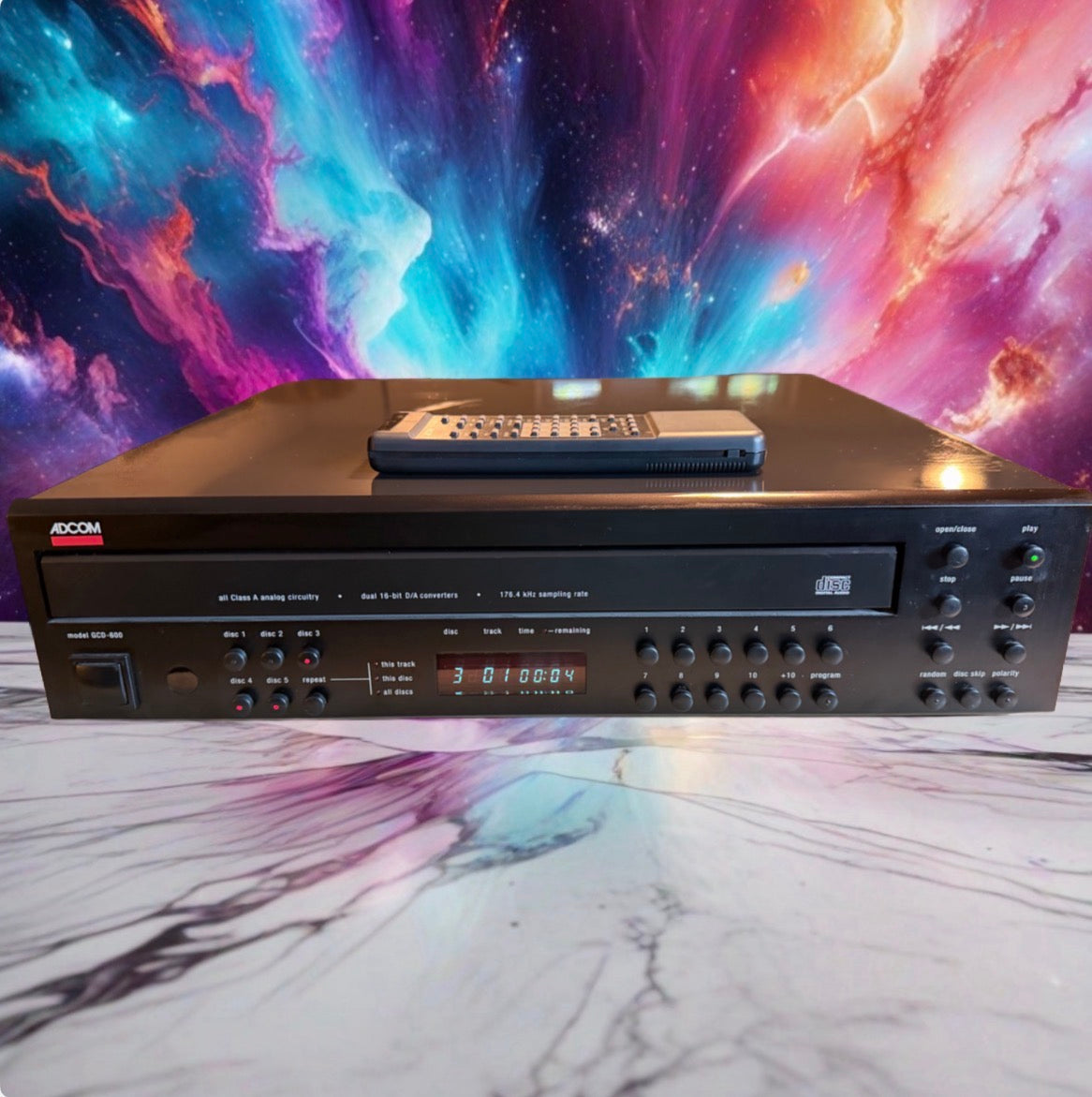 Adcom GCD-600 5-disc CD Changer Player + DAC NEAR MINT FRESH SERVICE REMOTE WOW!