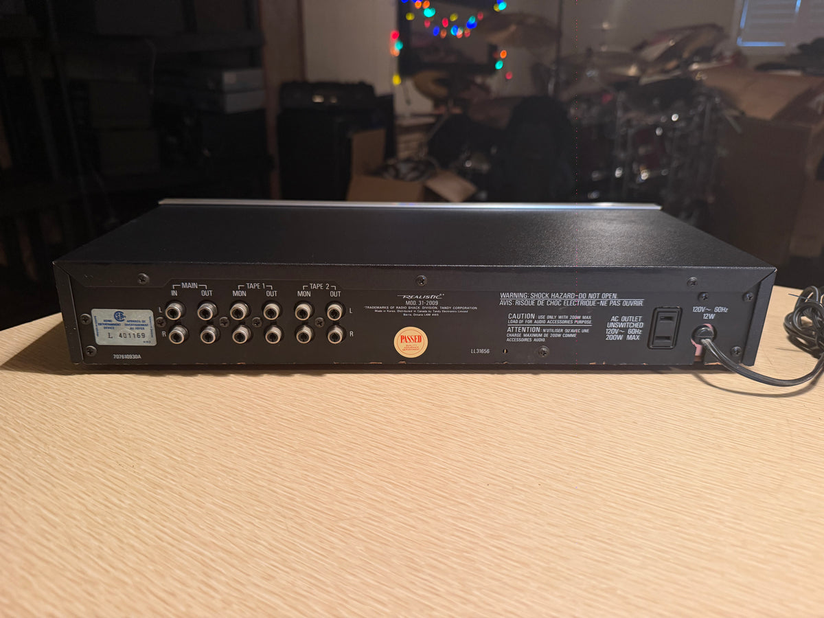 Vintage Realistic 31-2009 Twelve-Band Stereo Frequency Equalizer Stereo Serviced