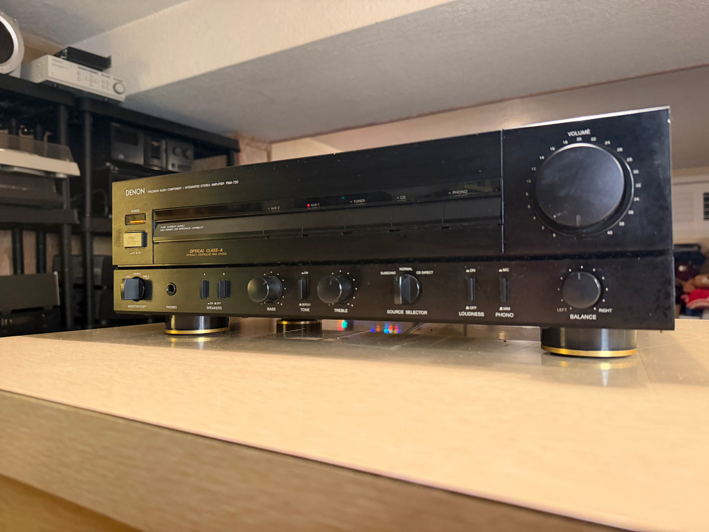 DENON PMA-720 Stereo Amplifier Optical class A Tested Works Great Good Power🎶🔥