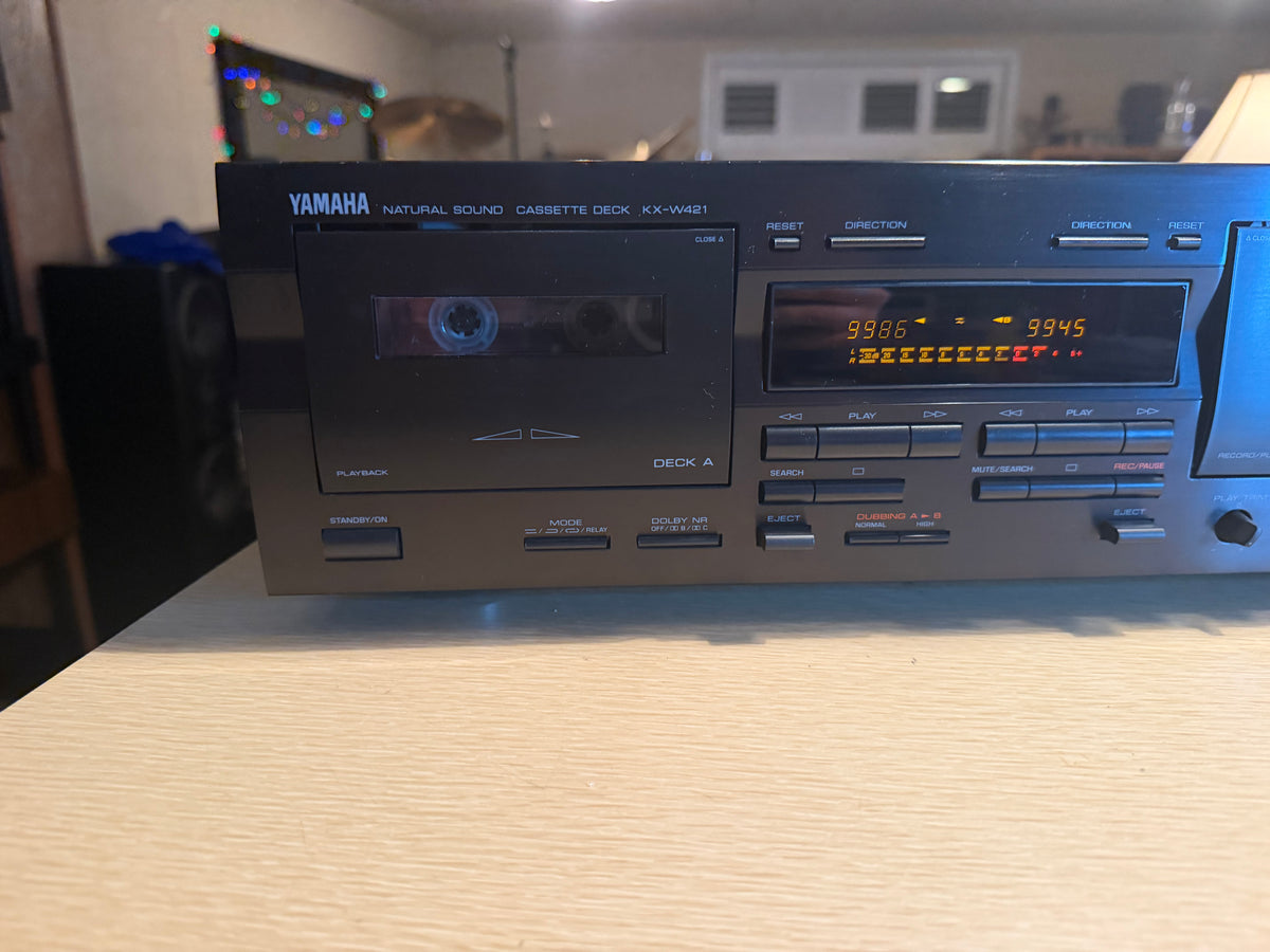 N Mint Yamaha KX-W421 Natural Sound Double Cassette Deck Fresh Servicing Beauty!