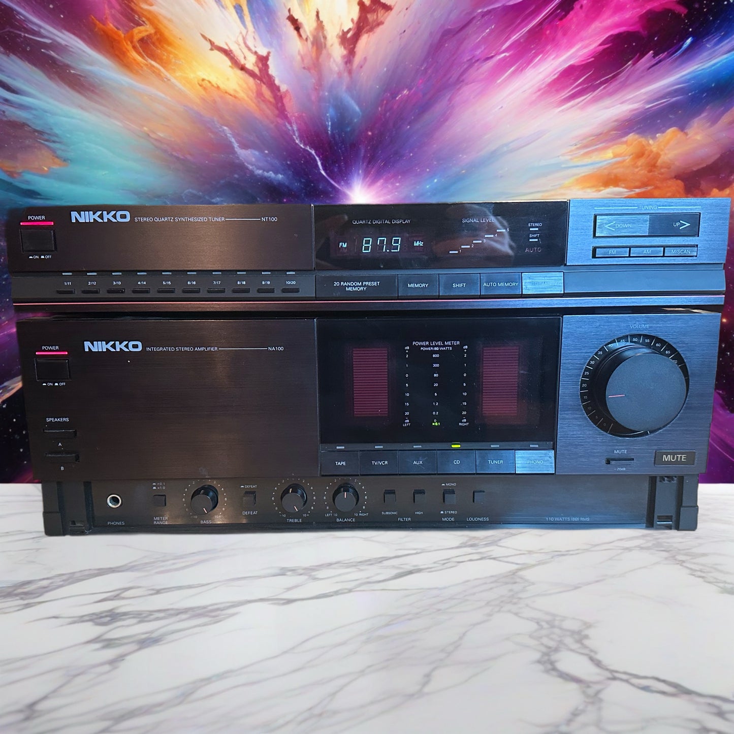 NIKKO NA100 Stereo Integrated Amplifier + NT100 Tuner Fully Serviced RARE!