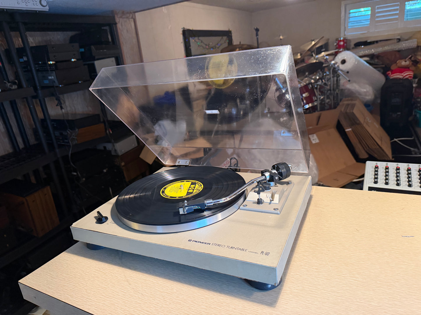 Vintage Pioneer Stereo Turntable Model PL-512 Serviced - GT Grado Stylus 🔥🎶
