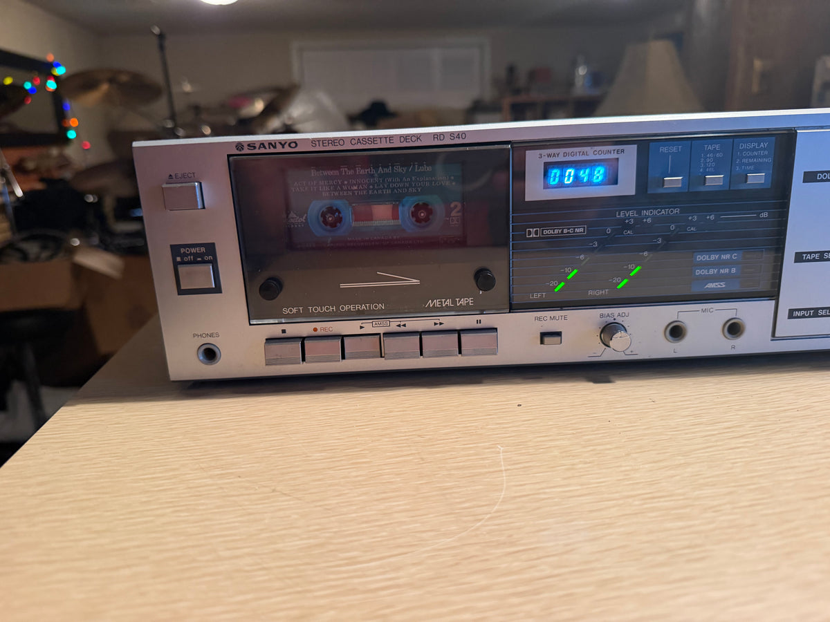 Rare Sanyo Stereo Cassette Deck RD S40 Vintage 80s Tape Player Fresh Service🔥🎶