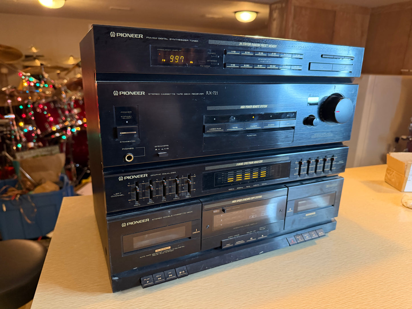 Pioneer RX 721 Digital Synthesizer Stereo Dual Cassette Deck Receiver SERVICED