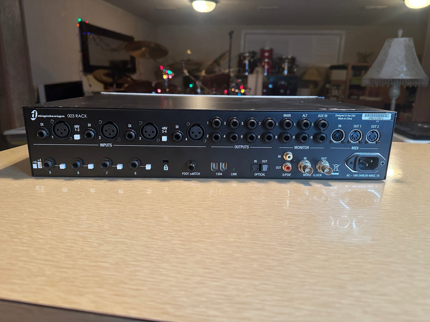 Digidesign 003 RACK+ FireWire Audio Interface with 8 Mic Preamps Tested Working