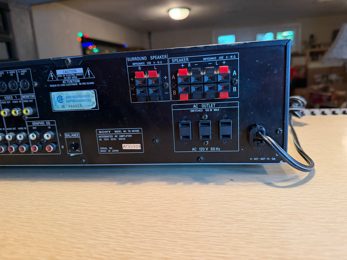 Sony TA-AV490 Integrated Stereo Amplifier Dolby Pro Logic Surround Fresh Service