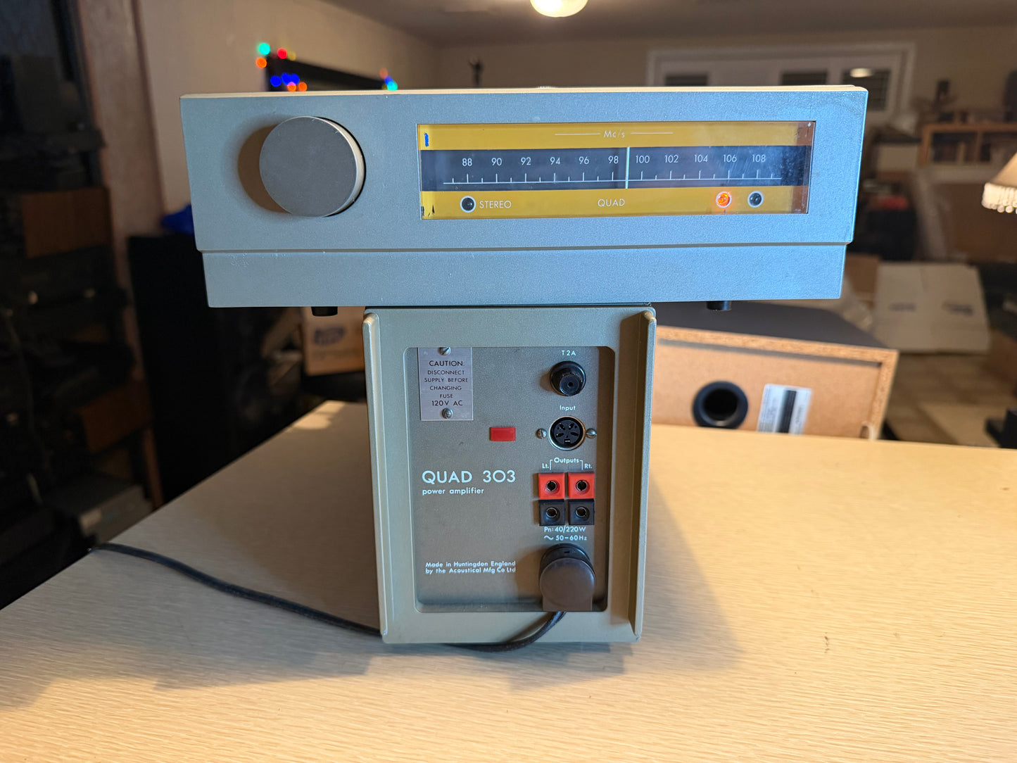 Quad 33 Control Unit + Quad FM 2 Stereo Tuner + Quad 303 Power Amp Serviced Rare