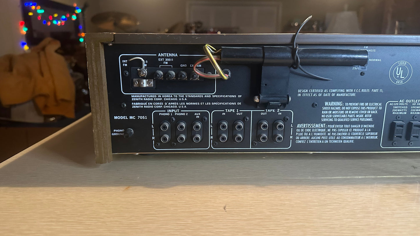 Vintage Zenith Model MC-7051 Stereo Receiver - Great Condition! 40WPC *SERVICED*