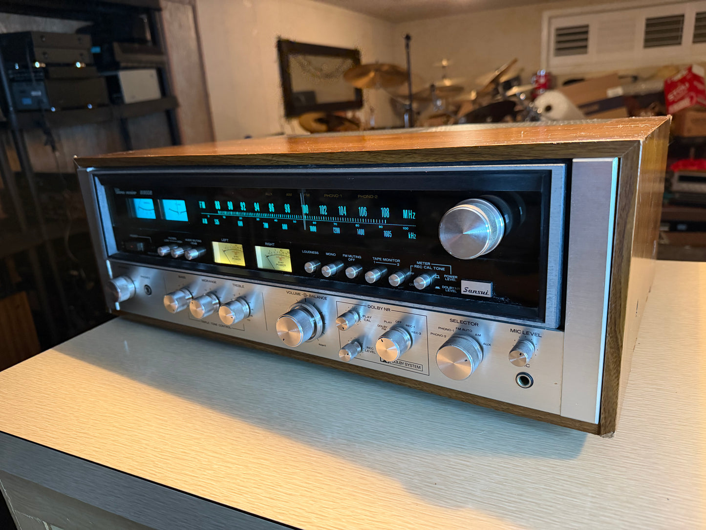 Vintage 1970's Sansui 8080DB Stereo Receiver Full Fresh Service New Bulbs Beauty