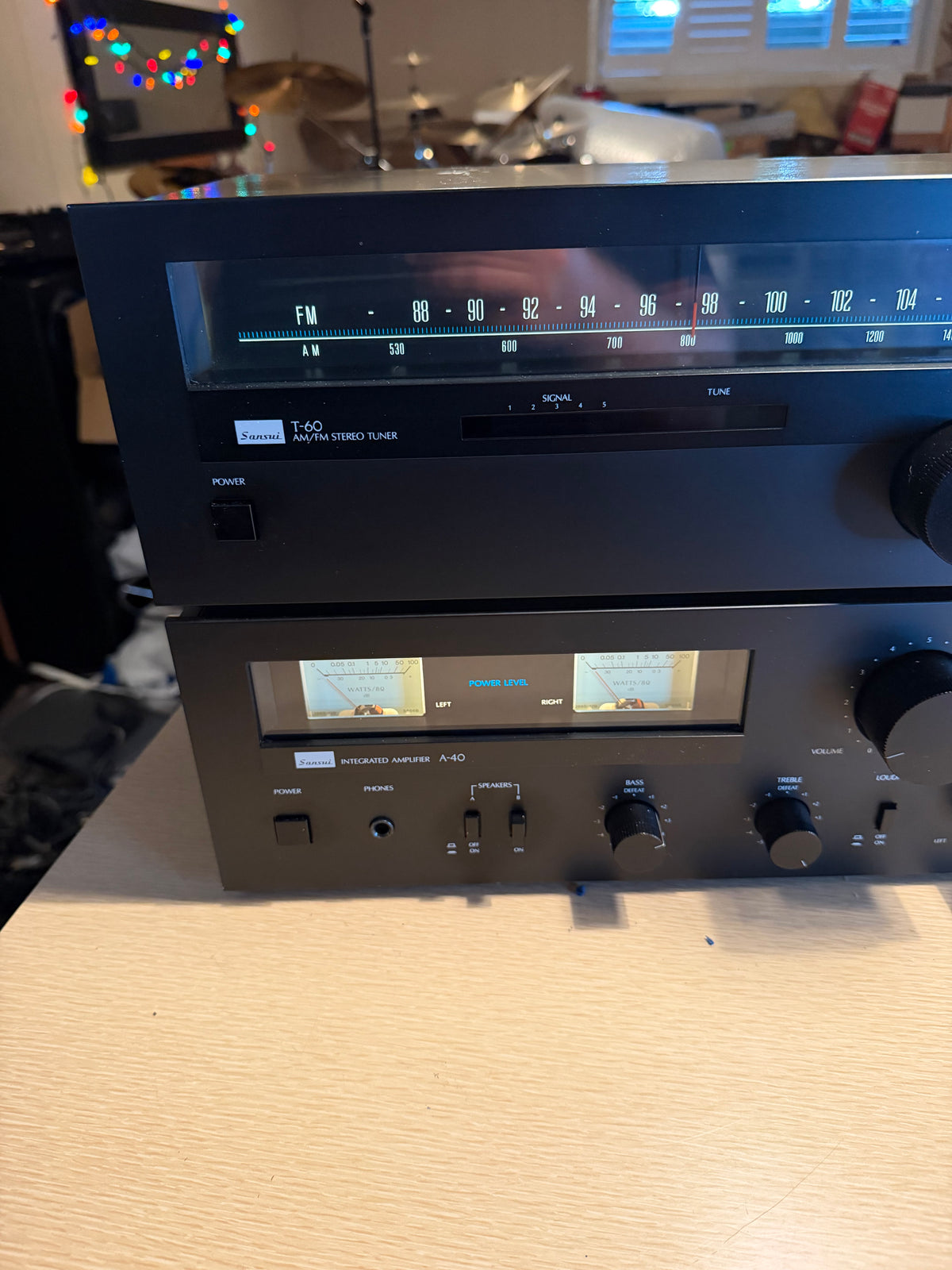 Sansui A-40 Integrated Amplifier+ T-60 Tuner Hi-Fi Near Mint Recapped Serviced🔥