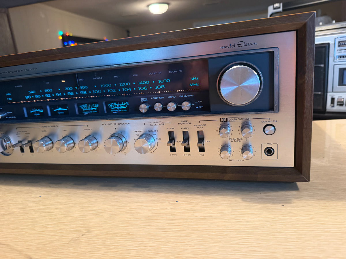 Kenwood Model Eleven AM FM Stereo Receiver Fresh Pro Service Near Mint Champagne