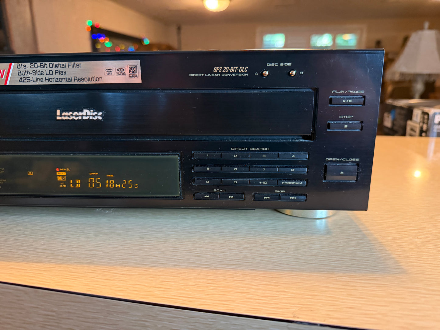 Pioneer CLD-2080 Both Sides Play Laserdisc Player Pro Service New Remote Receipt