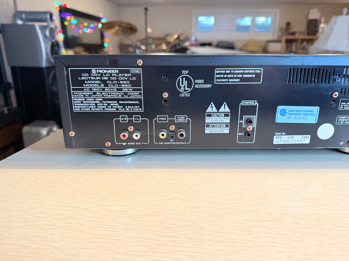 Pioneer CLD-990 Laserdisc Player + Remote All Tested & Works High Fidelity Rare!