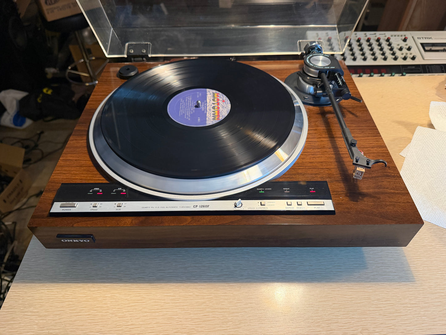 ONKYO CP-1260F QUARTZ Direct Drive Fully Automatic Turntable Serviced Great CND!