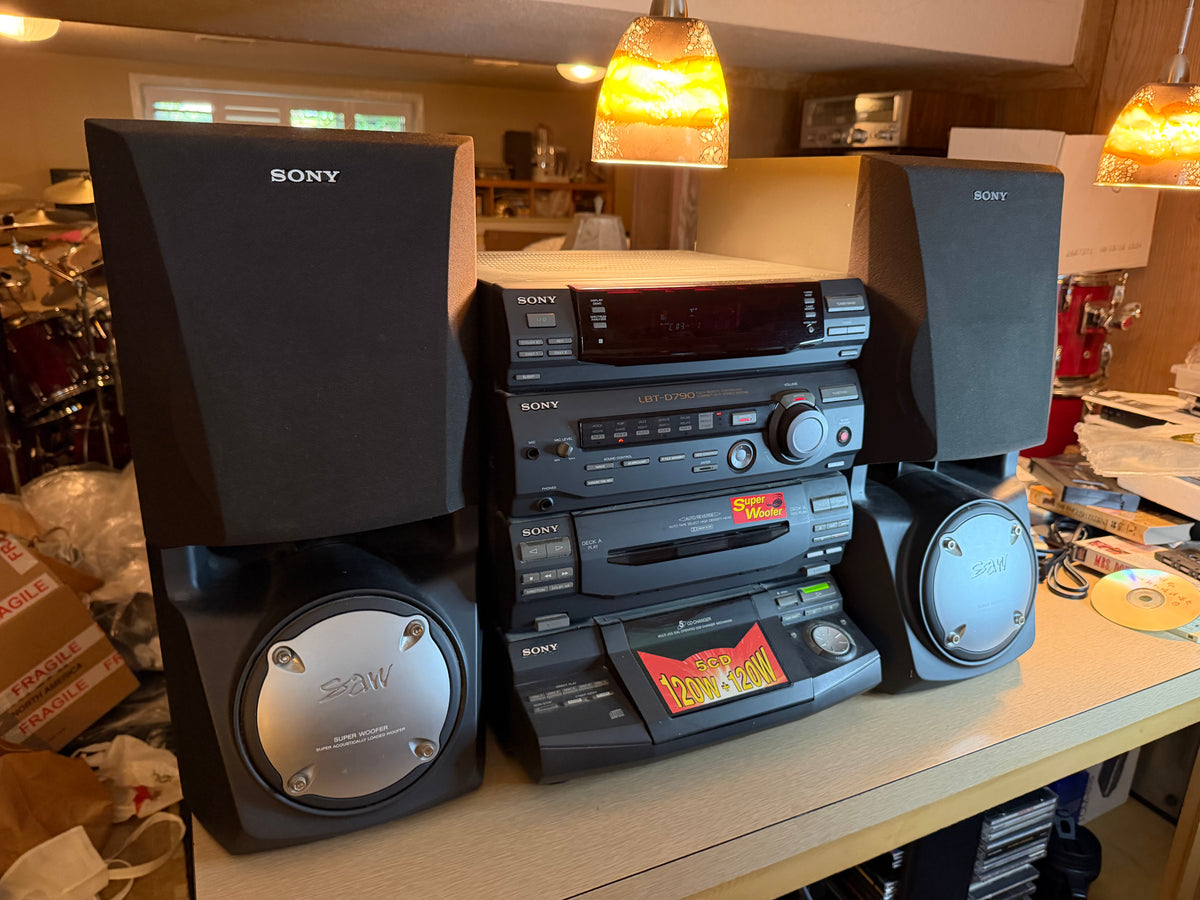 RARE Vintage SONY LBT-D790 Am Fm CD Dual Cassette Stereo System Fully Tested🔥🎶