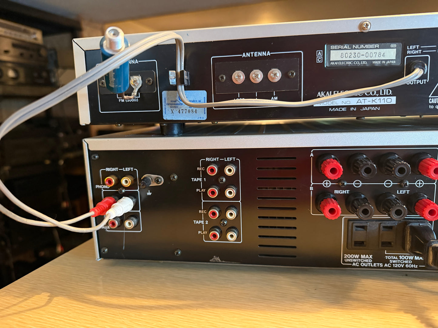 Vintage Akai DC Integrated Amplifier Model AM-U41 & Tuner AT-K110 FRESH Service!