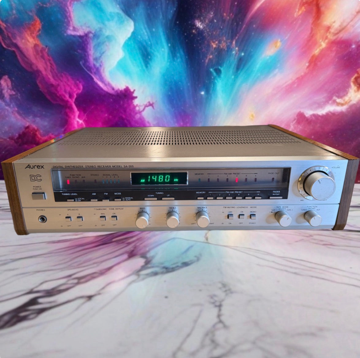 Aurex Digital Synthesizer Stereo Receiver Model SA-S55 FRESH Service 55WPC RaRe