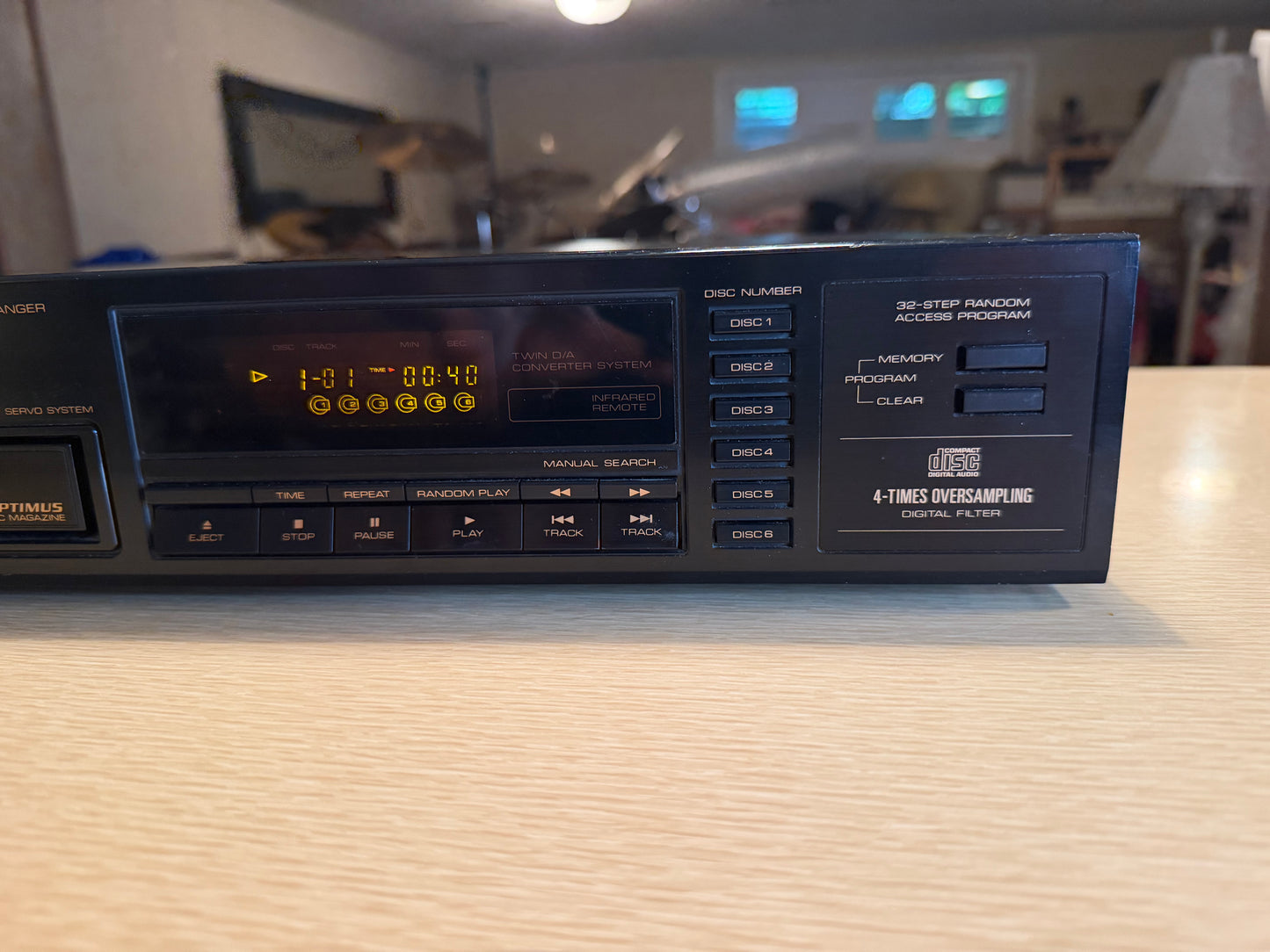 Optimus CD-8000 6 Disc Cartridge Cd Player Radio Shack Near Mint Serviced Rare🎶