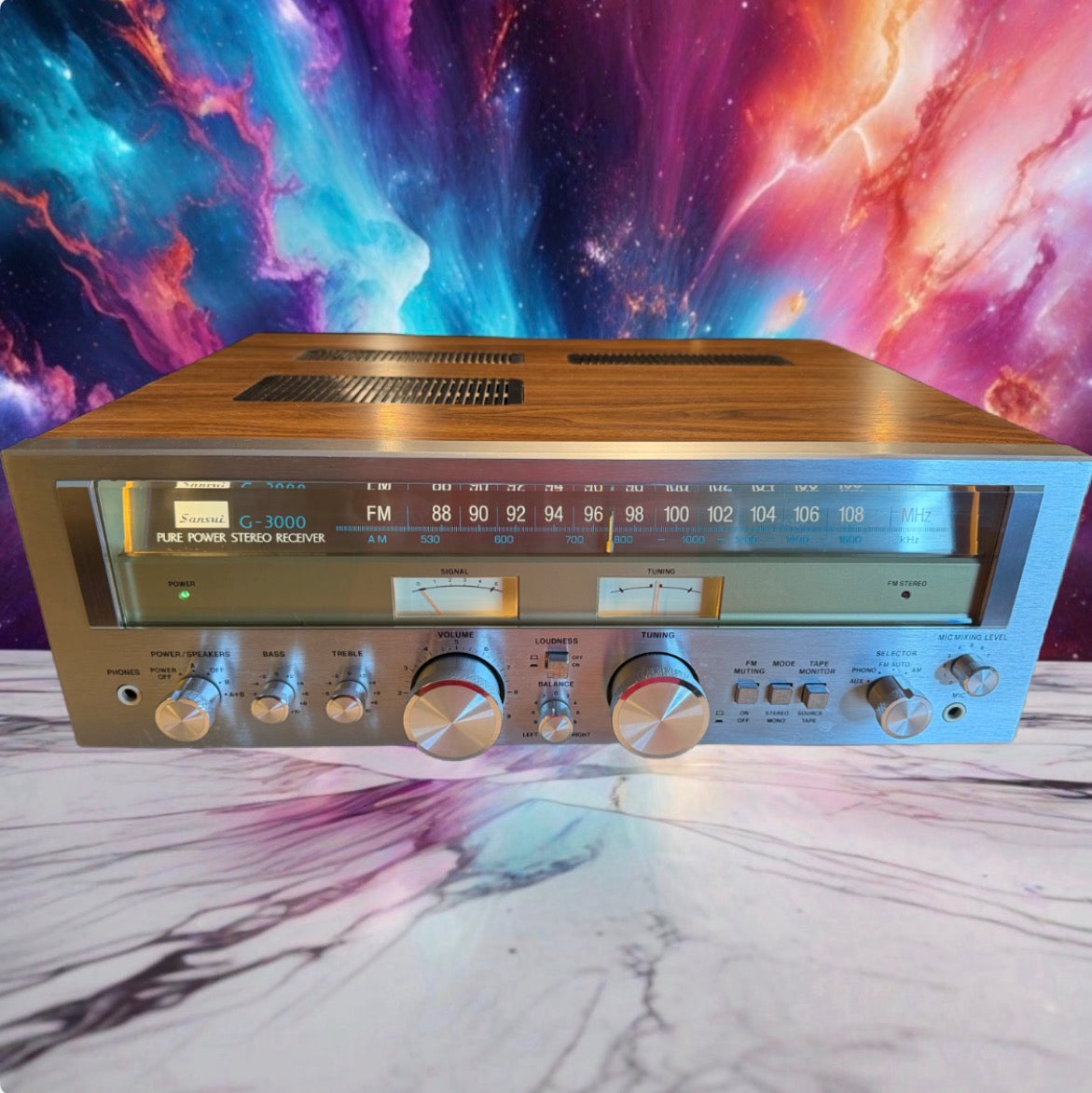 Sansui G-3000 Am/Fm Stereo Receiver Amplifier Full Fresh Service Near Mint Beaut