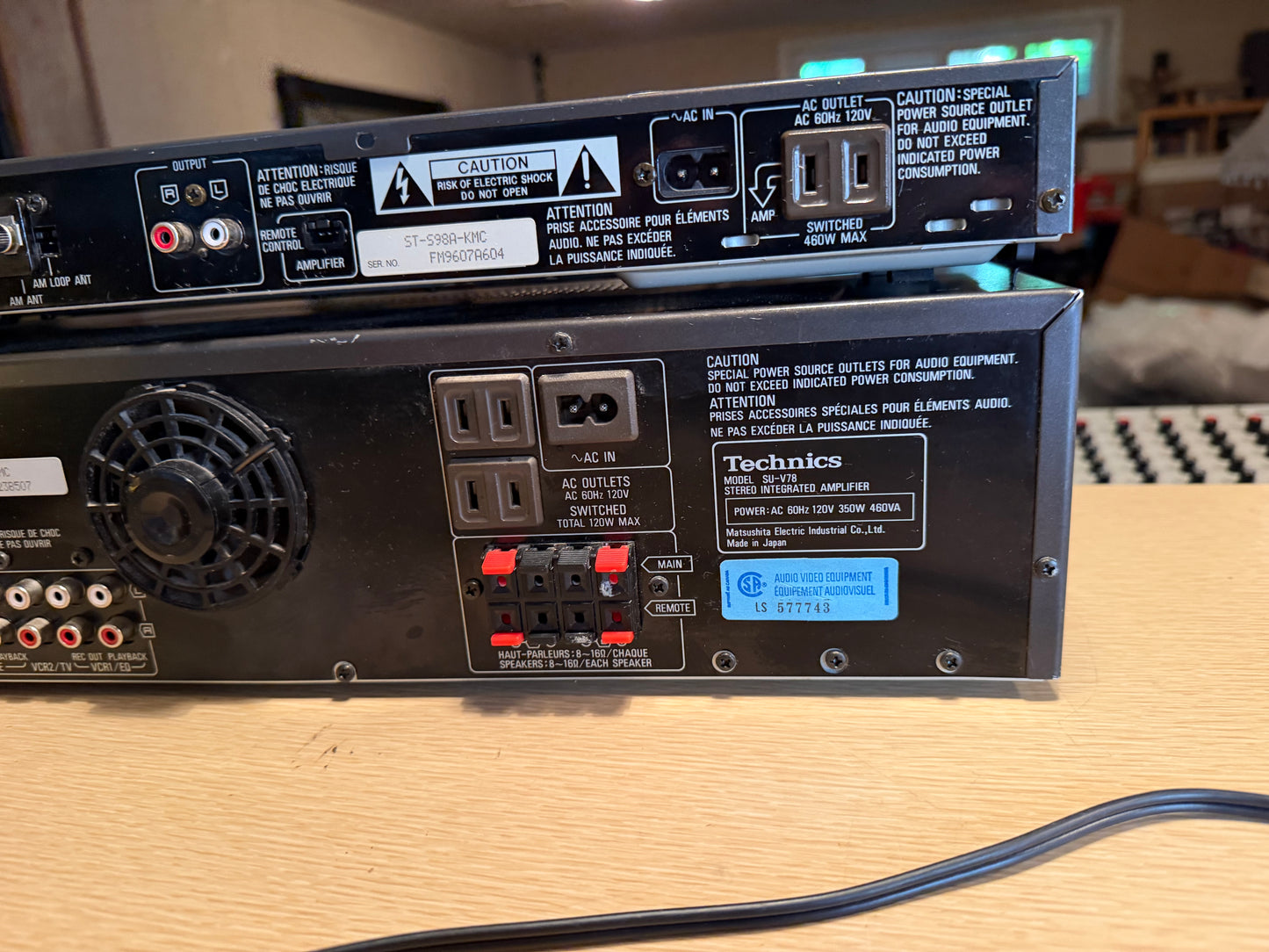 Technics SU-V78 Stereo Integrated Amplifier 100WPC+ St-S96A Tuner Fresh Service!