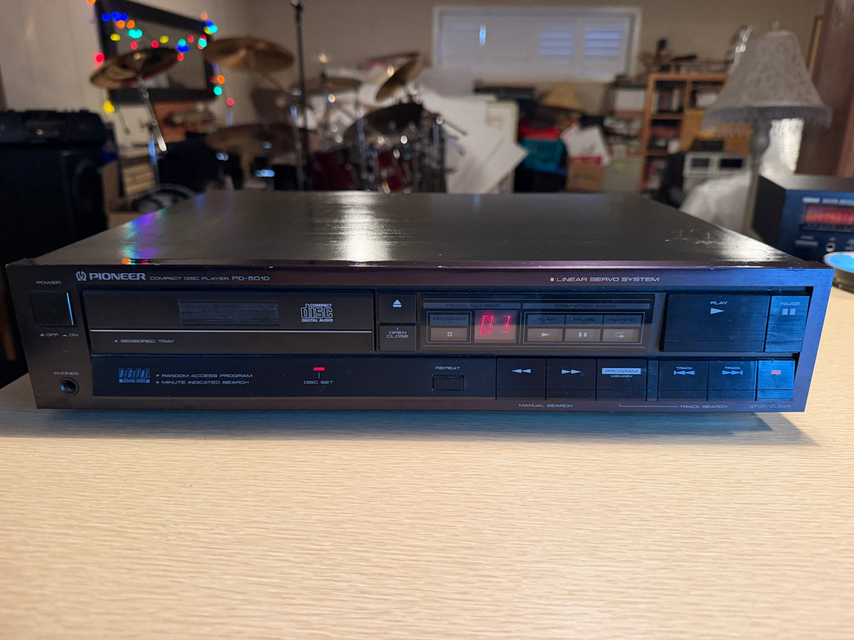 Pioneer CD Player PD-5010 Single Disc Vintage 1985 Belt Replaced Tested Works