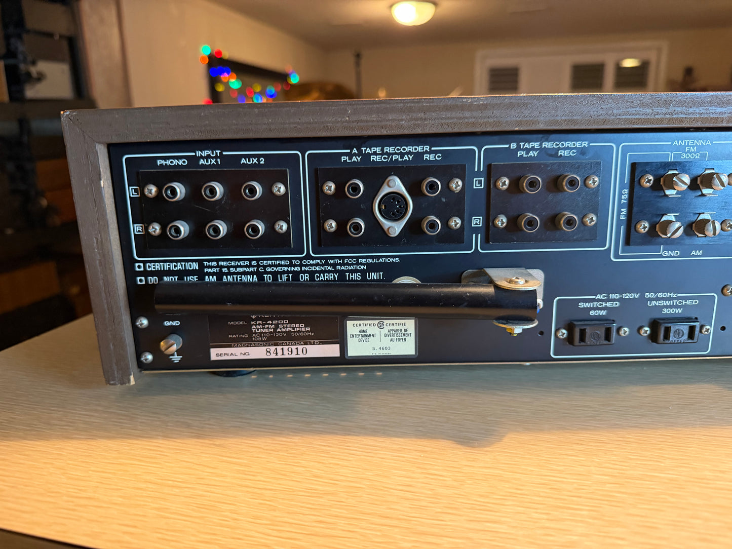 Kenwood KR-4200 Vintage Am Fm Stereo Receiver Amplifier Excellent Fresh Service