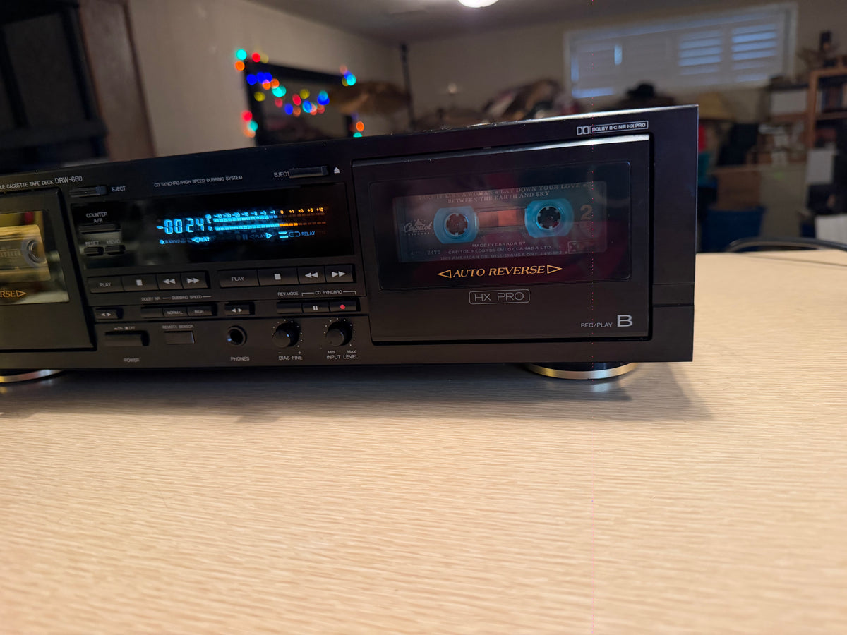 Denon DRW-660 Stereo Cassette Tape Deck Dolby B C S NR HX Pro Vintage Serviced!