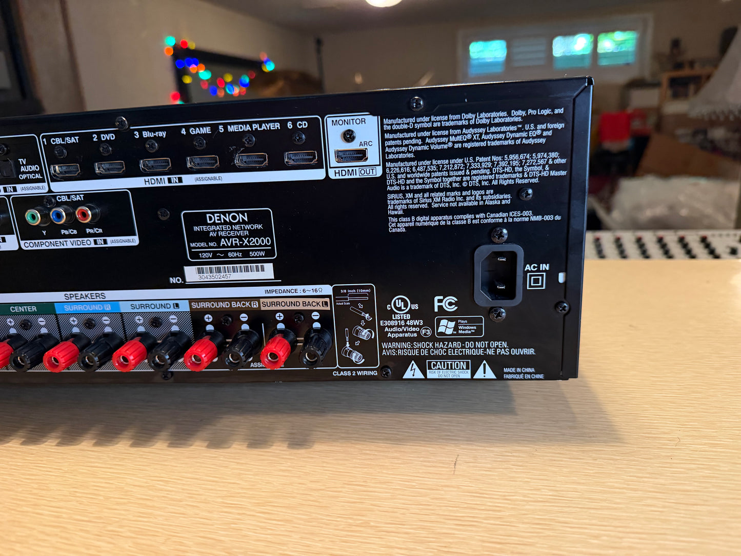 Denon AVR-X2000 7.1 Channel Integrated Network AV Receiver Serviced Rmt Bundle🔥
