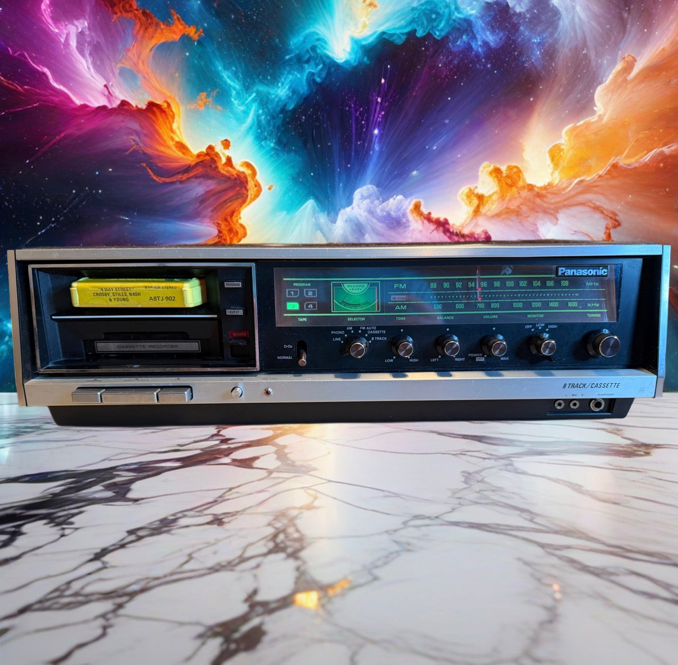 Panasonic 8 Track Cassette Player Recorder Player AM-FM Radio RS-284S Clean WRKS