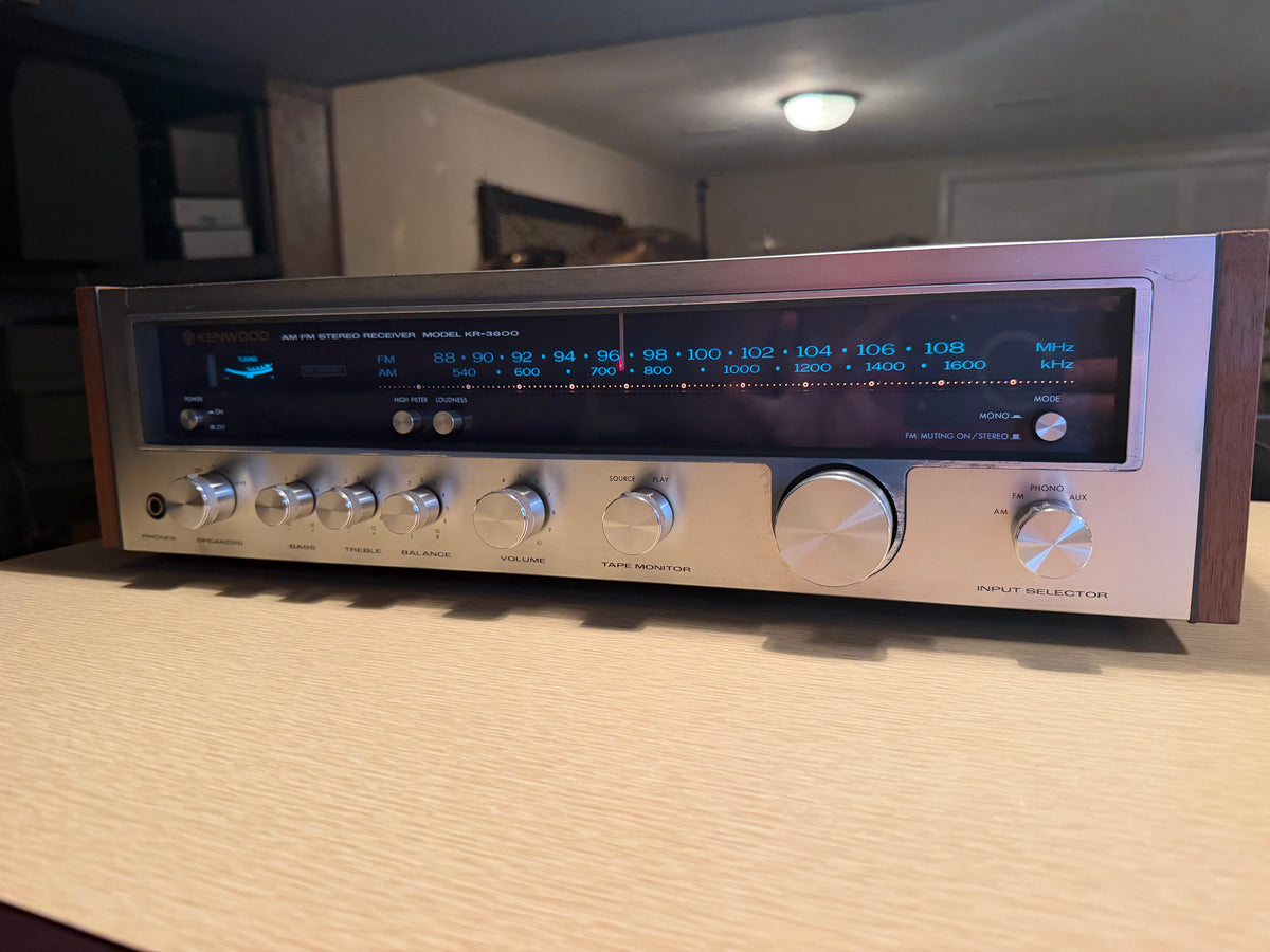 Vintage Kenwood KR-3600 Stereo Receiver Amplifier Serviced Crisp Sound Rare🔥🎶