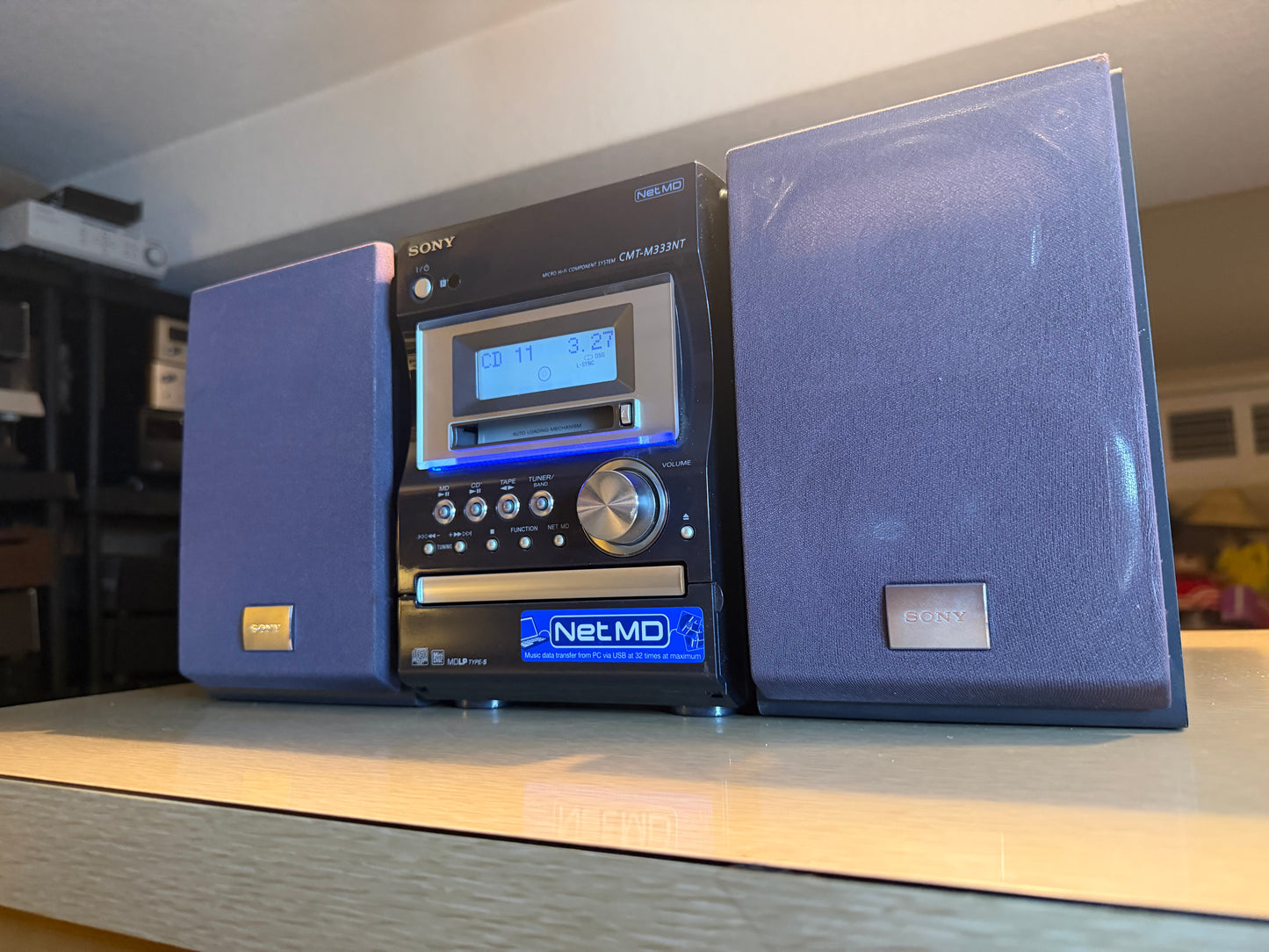 Sony CMT-M333NT Micro Hi-Fi System, Tuner, CD, Mini Disc, Tape, PC Serviced Rare